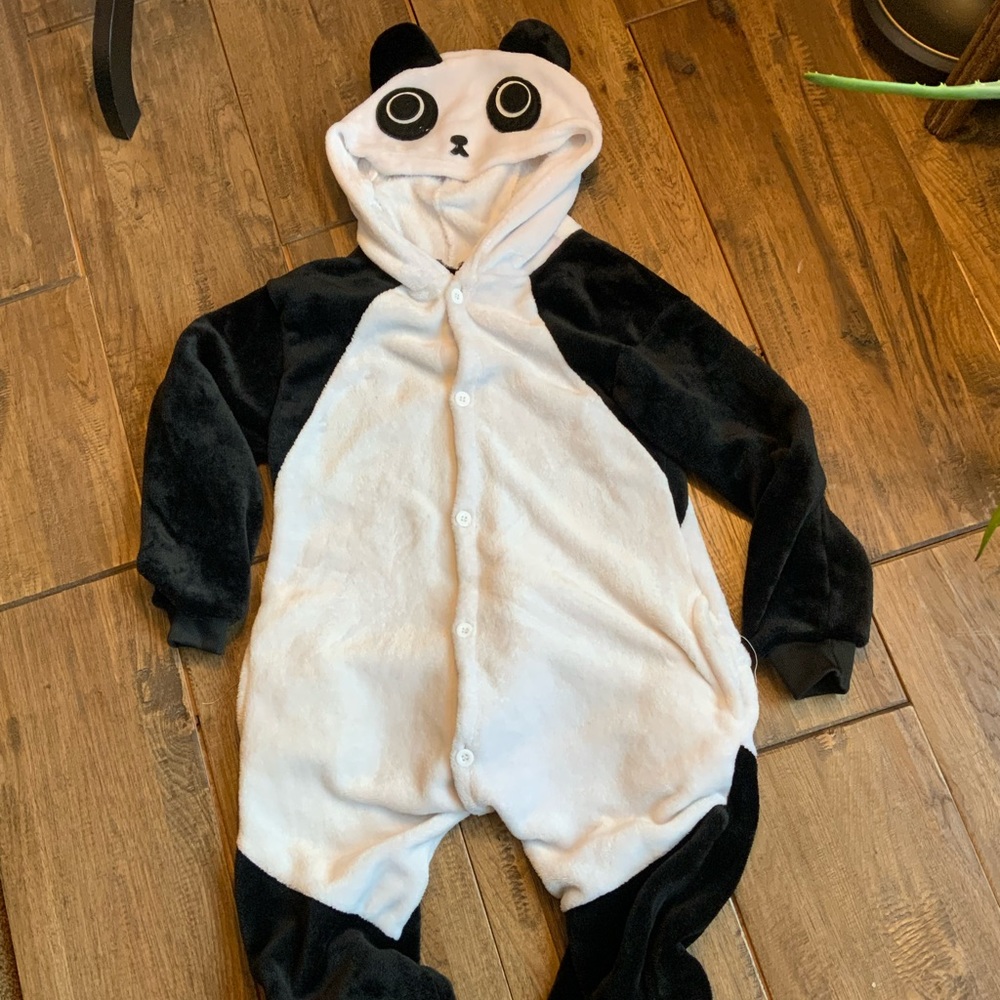 Spooktacular panda onesie costume pajama. Size kids XS